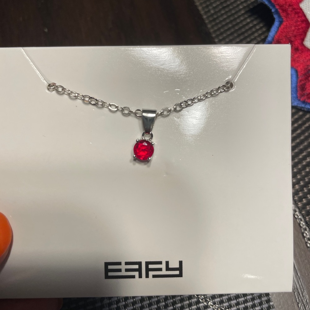 Effy red jewel silver 18 inch chain necklace